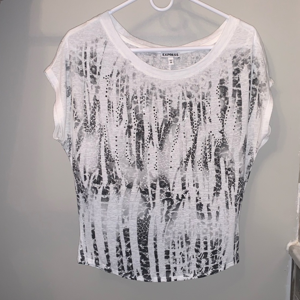 Express snakeskin print top